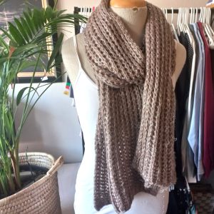 Brown and Gold Knit Scarf