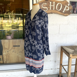 Navy Patterned Dress | 12
