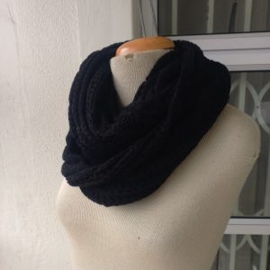 Black Knit Infinity Scarf