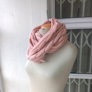 Pink Infinity Knit Scarf