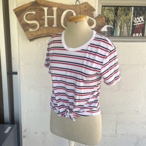 Red and Blue Stripy T-shirt | Small