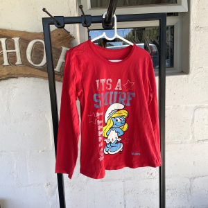 Red Smurf Long Sleeve Top | 9-10 Years