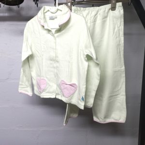 Green and White Stripy Pajamas | 7-8 Years