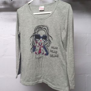 Blah Blah Blah Grey Long Sleeve Top | 9-10 Years