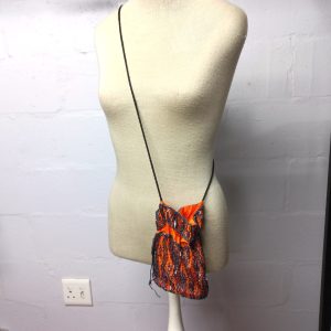 Orange and Black Bead Sachel