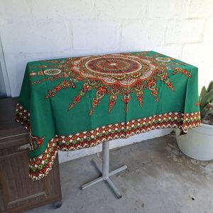 Green Patterned Table Cloth