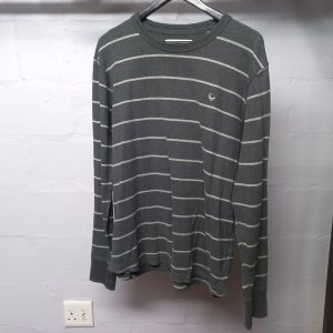 Grey Stripy Sweater | Large