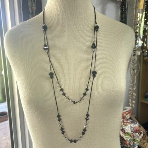 Black And Clear Beaded Necklace