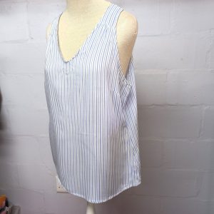 Blue and White Blouse | Medium