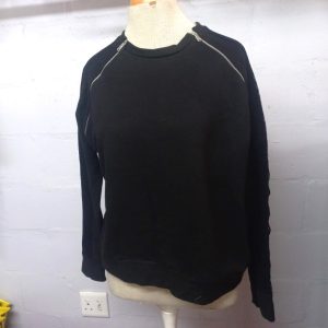 Black Sweater with Zip Detail | Medium