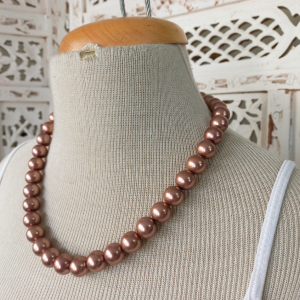 Copper Faux Pearl Necklace