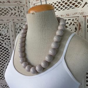 Grey Wooden Beads