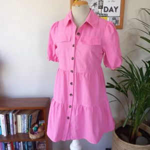 Pink Linen Dress | Small