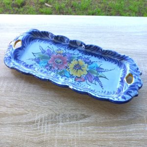 Blue Flower Rectangular Platter Plate