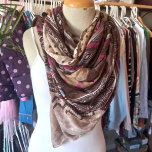Brown and Colourful Scarf