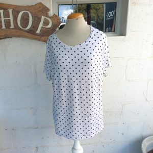 Black and White Polka Dot T-shirt | Large