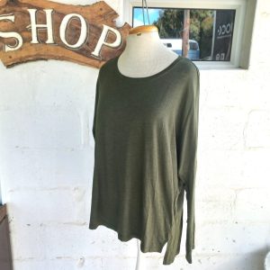 Olive Green Long Sleeve Top | Medium