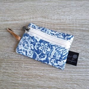 Small Blue and White Floral Coin Purse