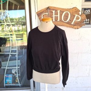 Black Crop Sweater | Medium