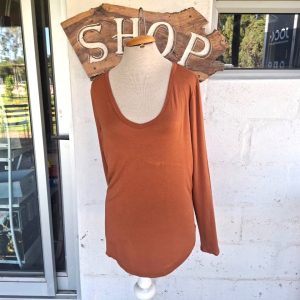 Terracotta Soft Long Sleeve Top | Medium