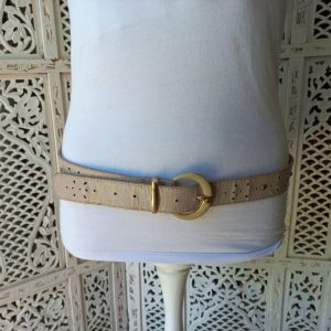Cream Faux Leather Belt
