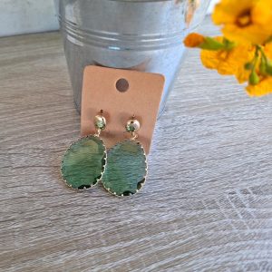 Green Stone Earrings