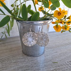 Silver Patterned Earrings