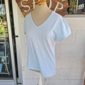 Blue Vee Neck T-shirt | XL