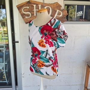 Red and Green Floral Blouse | 16