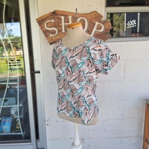 Cream and Leaf Print Blouse | 16