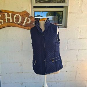 Navy Sleeveless Jacket with Fur Inner | Medium