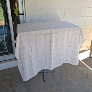 Pretty Pink and White Table Cloth with Placemats
