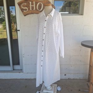 White Button Up Dress | XL