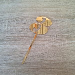 Gold '3' Cake Topper