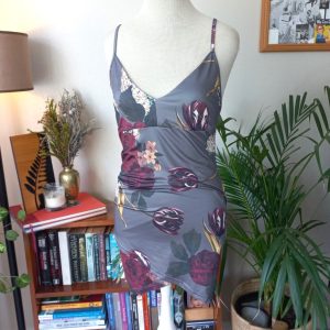 Body Con Grey and Floral Dress | Small