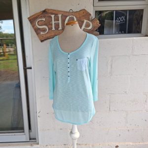 Turquoise Long Sleeve Top | Large