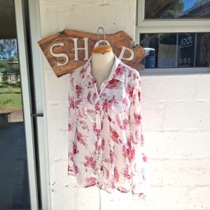 Pink Floral Blouse | Large