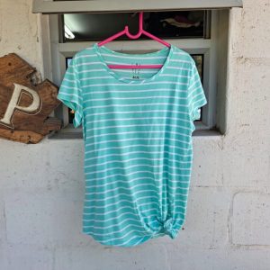 Turquoise Stripy T-shirt | 14 Years
