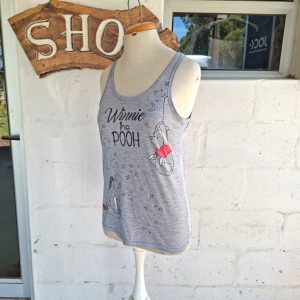 Grey Winnie the Poo Pajama Top | Small