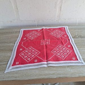 Pink Embroidered Table Top