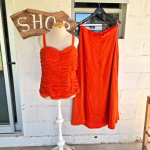 Orange 2 Piece Evening Dress | XL