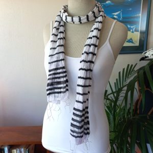 Black and White Stripy Scarf