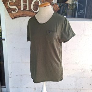 Green Vee Neck T-shirt | Small