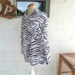 Black and White Zebra Print Blouse | Small