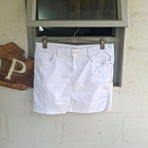 White Denim Skirt | 44