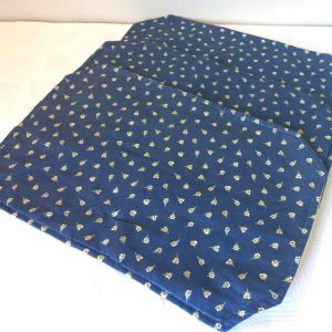 Navy and Floral Material Placemats
