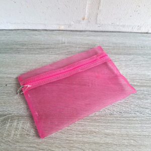 Pink Mesh Stationery Bag