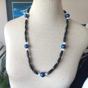 Black and Blue Beaded Necklace