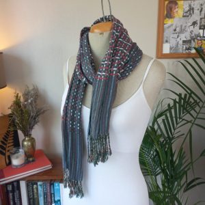 Grey and Red Scarf