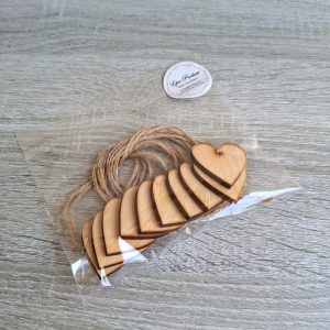 Plain Wooden Heart Tags with String | Pack of 10